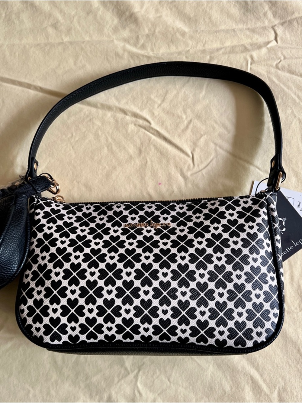 Nanette Lepore Jennah Baguette Heart Geo Black 2 piece set - Picture 6 of 9
